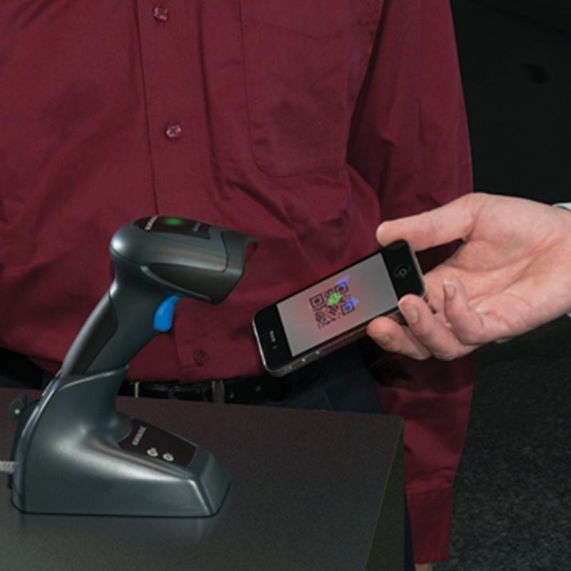 Datalogic QuickScan I QM2430, 2D, Funk (433MHz), USB-Kit, Standfuß, schwarz