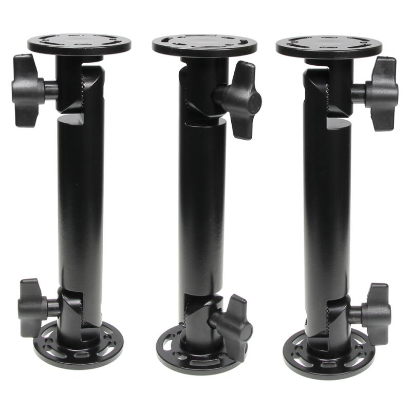 Sockelhalterung mit Flügelmuttern, Gesamtlänge: 214mm, Durchmesser: 64mm, Farbe: Schwarz Sockelhalterung mit Flügelmuttern, Gesamtlänge: 214mm, Durchmesser: 64mm, Farbe: Schwarz