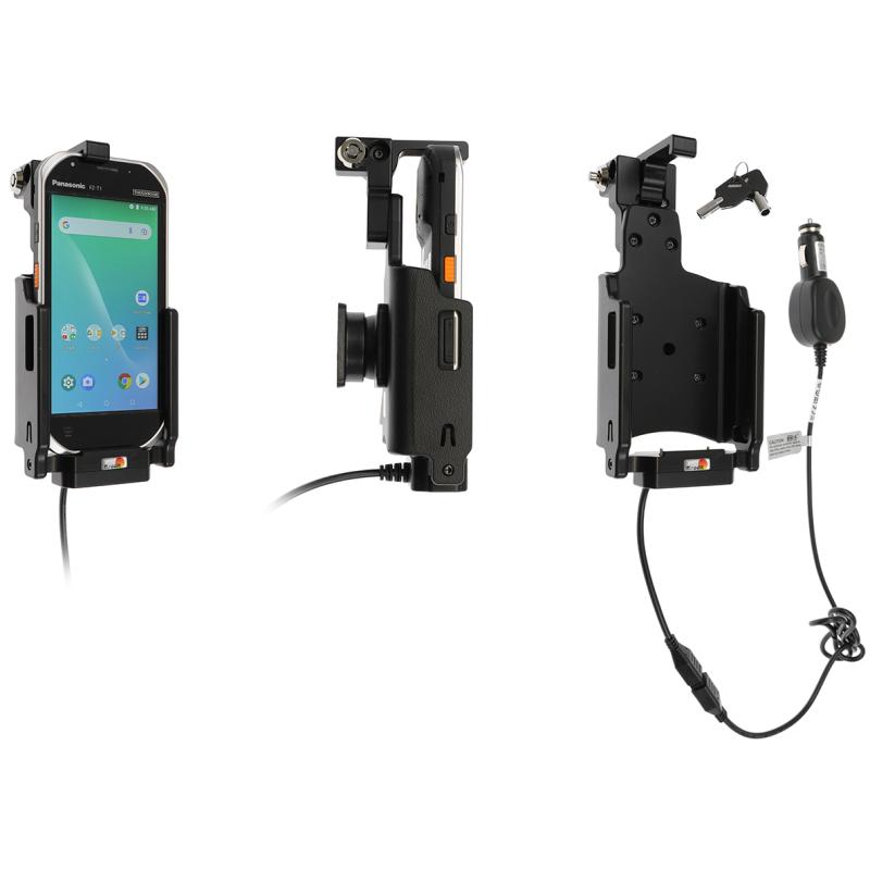 Aktive Halterung mit Zigarettenanschluss und Drehgelenk, abschließbar, inkl. 2 Schlüssel, 3A, 12/24V Aktive Halterung mit Zigarettenanschluss und Drehgelenk, abschließbar, inkl. 2 Schlüssel, 3A, 12/24V