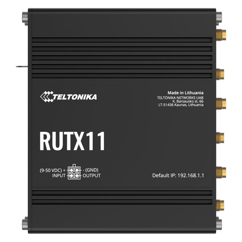 Teltonika RUTX11 Industrial Cellular Router, 4G LTE, DUAL SIM, WI-FI, 3x GB-LAN, WAN Teltonika RUTX11 Industrial Cellular Router, 4G LTE, DUAL SIM, WI-FI, 3x GB-LAN, WAN