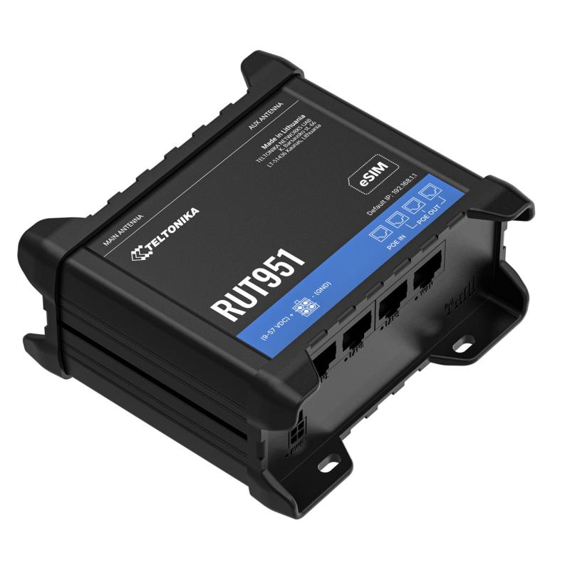 Teltonika RUT951 Industrieller PoE+ Mobilfunk-Router mit PSU Teltonika RUT951 Industrieller PoE+ Mobilfunk-Router mit PSU