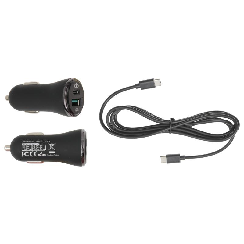 Zigarettenanz&uuml;nder Adapter, USB-A und USB-C Port, Schnellladeger&auml;t 3.0, 5V, 2,4A, inkl.: USB-C auf U