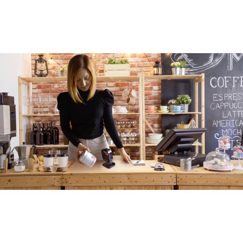 Datalogic Magellan 900i, 2D, USB, Multi-IF, Kit (USB), schwarz, Kiosk-Mount