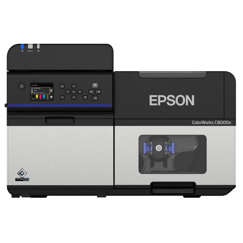 Epson ColorWorks C8000e, matte black ink, Cutter, Disp., USB, Ethernet, Kit (USB), schwarz, grau