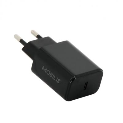 Mobilis AC-Adapter 1 USB C (100 V&ndash;240 V &ndash; 5 V, 2,4 A, 9 V, 2 A, 12 V, 1,5 A) &ndash; weiche Tasche.  00134