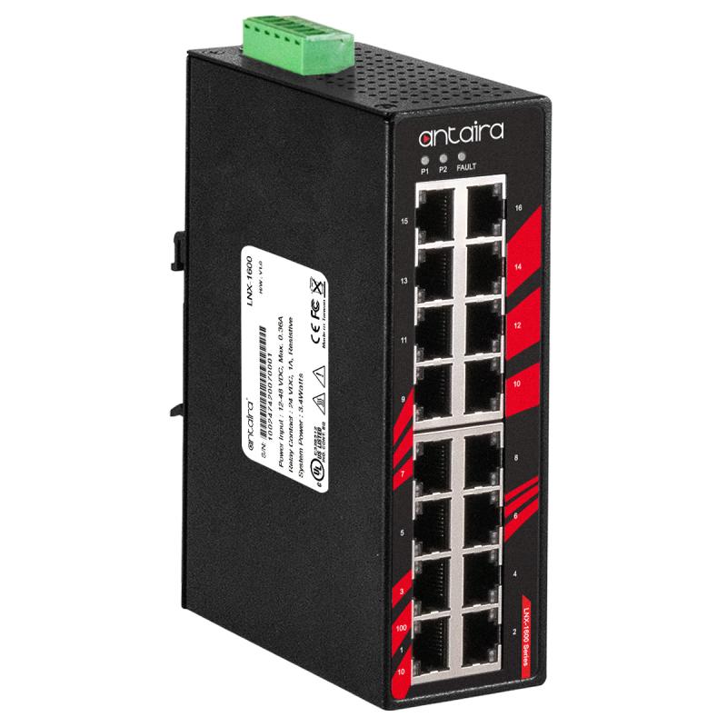 16-Port Industrial Unmanaged Ethernet Switch, w/16*10/100Tx