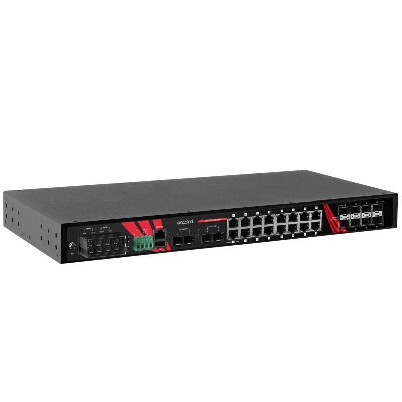 28-Port Industrial Managed Gigabit Ethernet PoE+ Switch, 16 x 1000T, erw. Temperaturbereich